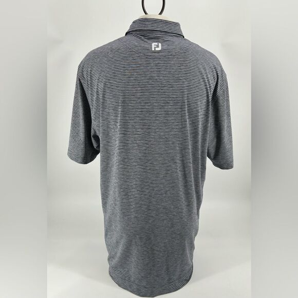 Men’s Footjoy FJ Golf polo black and white stripes size 2XL EUC - Picture 4 of 8